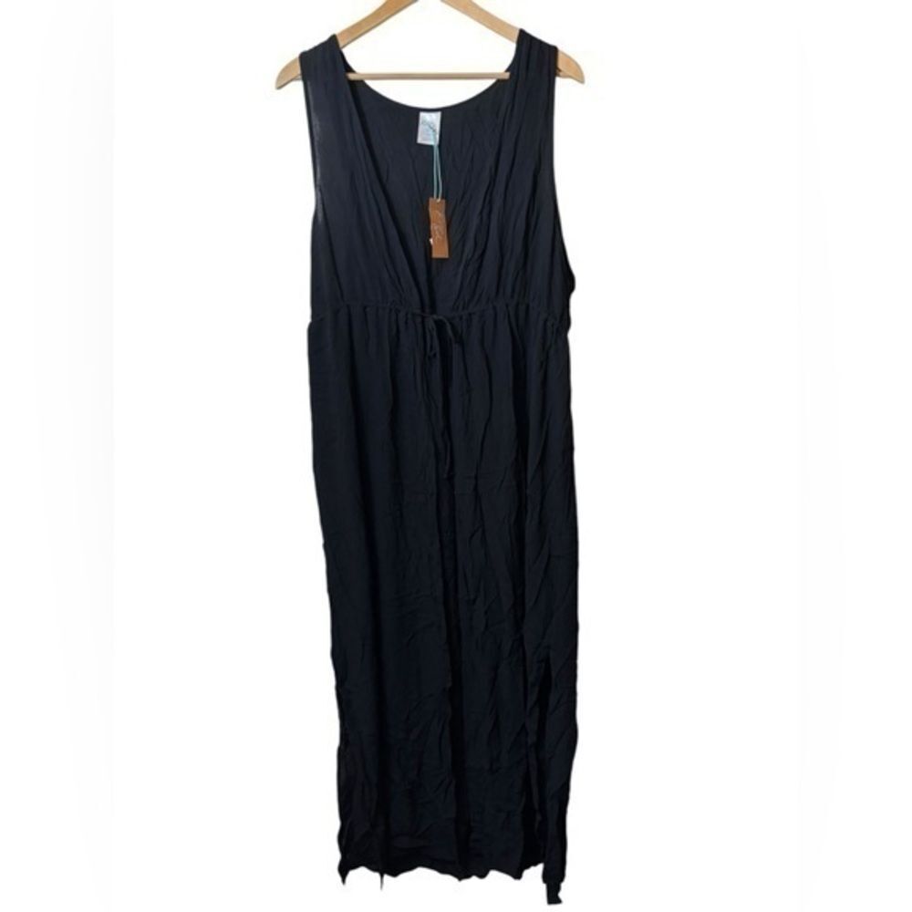NEW KONA SOL | black sleeveless swim coverup S/M